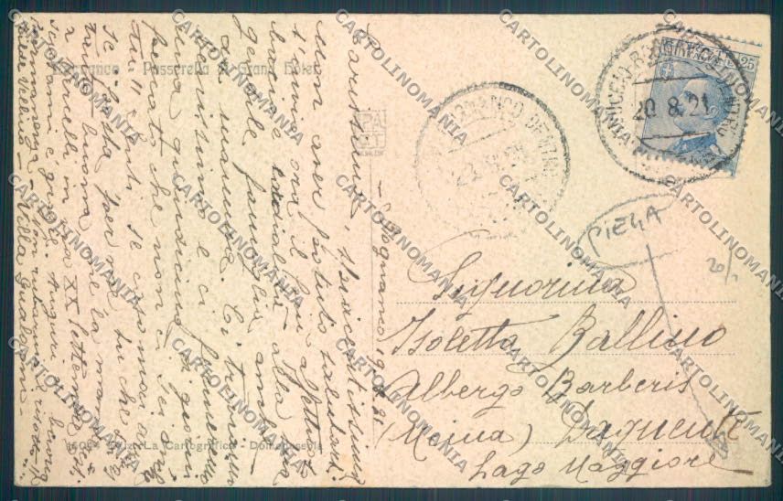Verbania Bognanco PIEGA cartolina ZQ6732 – retro