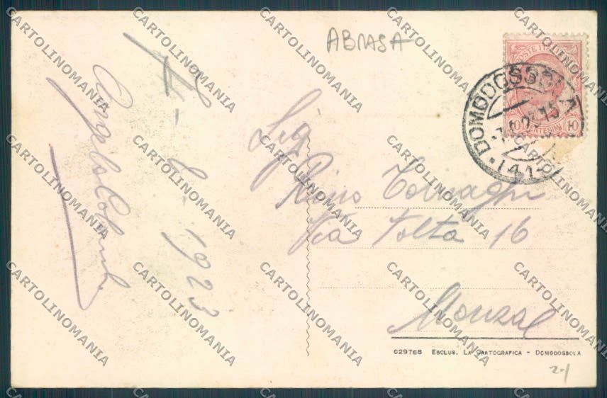 Verbania Bognanco ABRASA cartolina ZQ6742 – retro