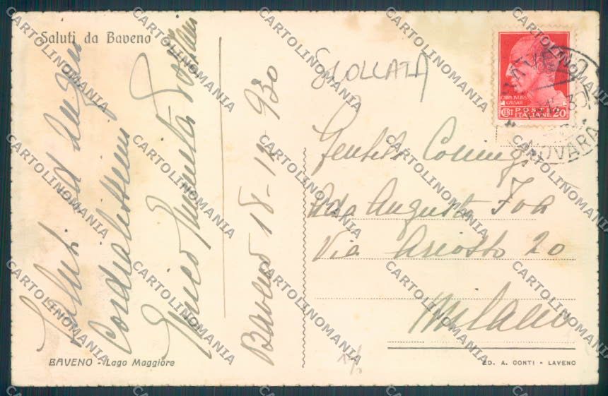 Verbania Baveno Barca SCOLLATA cartolina ZQ6803 – retro
