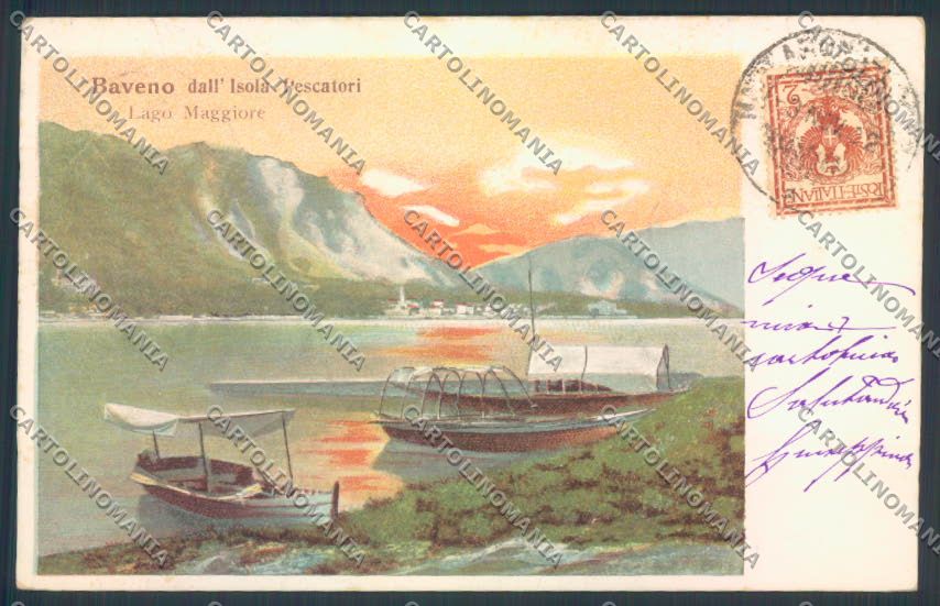 Verbania Baveno Barca PIEGHINE cartolina ZQ6835 – fronte