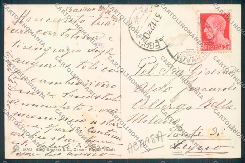 Verbania Baveno ABRASA cartolina ZQ6888 – retro