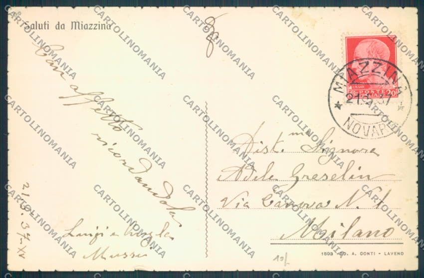 Verbania Miazzina PIEGHINA cartolina ZQ7015 – retro