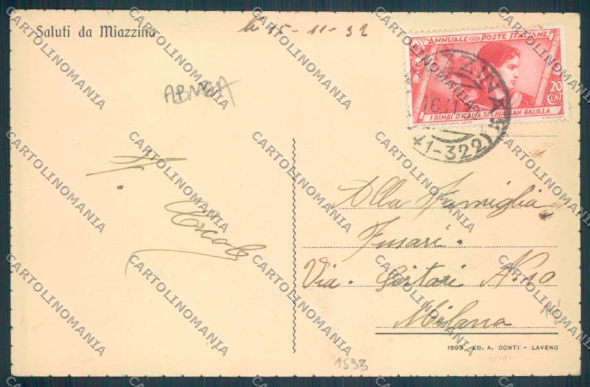 Verbania Miazzina ABRASA cartolina ZQ7028 – retro