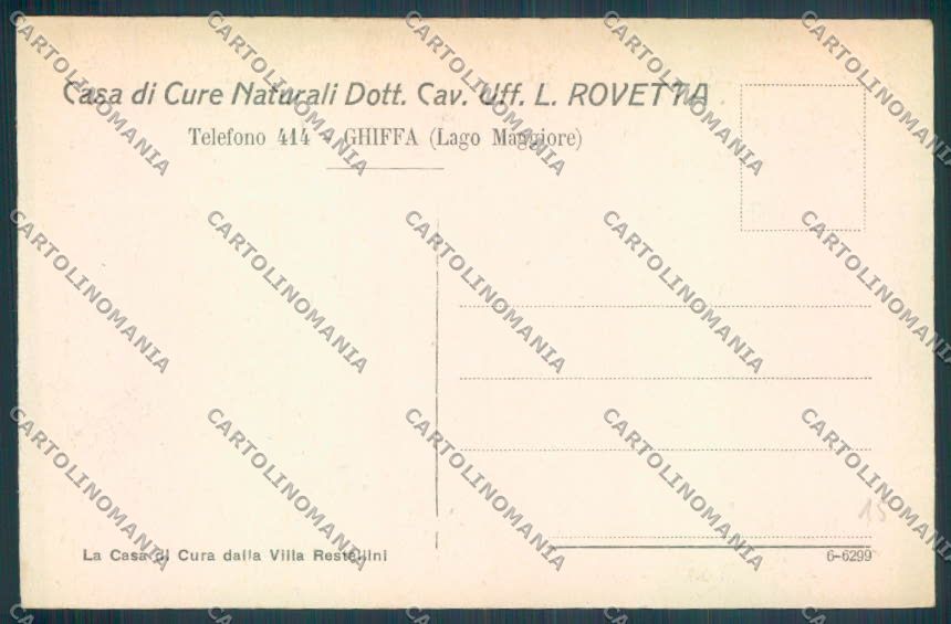 Verbania Ghiffa Casa di Cura cartolina ZQ7070 – retro