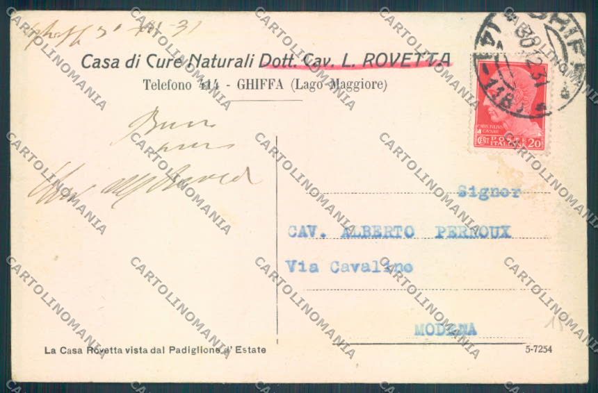 Verbania Ghiffa Casa di Cura cartolina ZQ7075 – retro