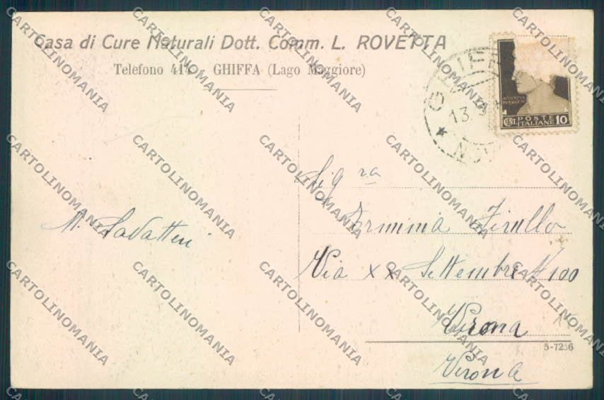 Verbania Ghiffa Casa di Cura cartolina ZQ7078 – retro