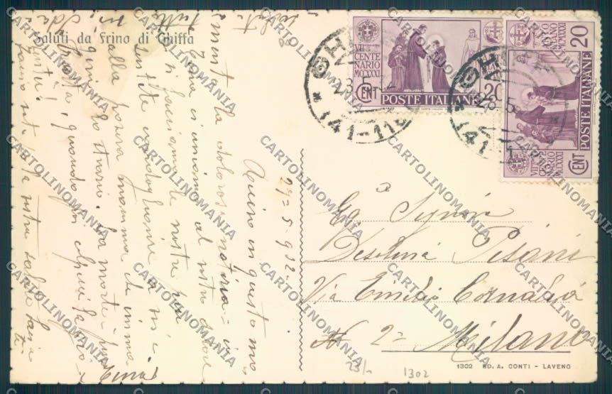 Verbania Ghiffa Frino cartolina ZQ7089 – retro