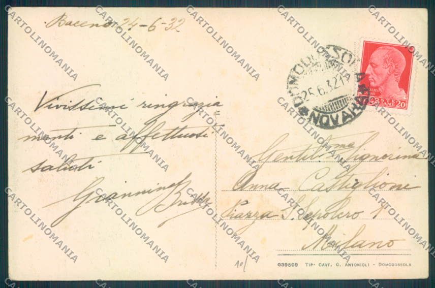 Verbania Baceno PIEGHINA cartolina ZQ7095 – retro