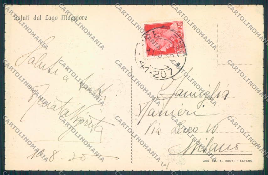 Verbania Vignone Bureglio cartolina ZQ7142 – retro