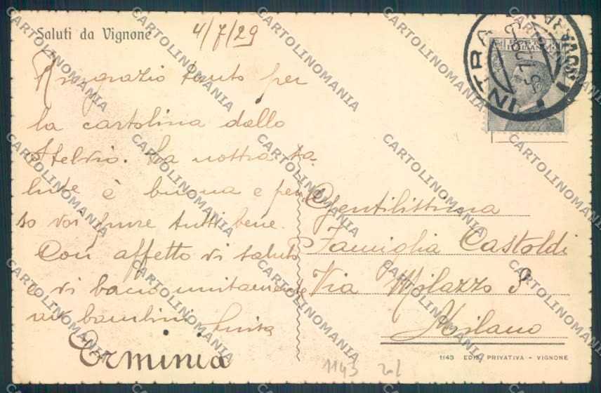 Verbania Vignone cartolina ZQ7145 – retro