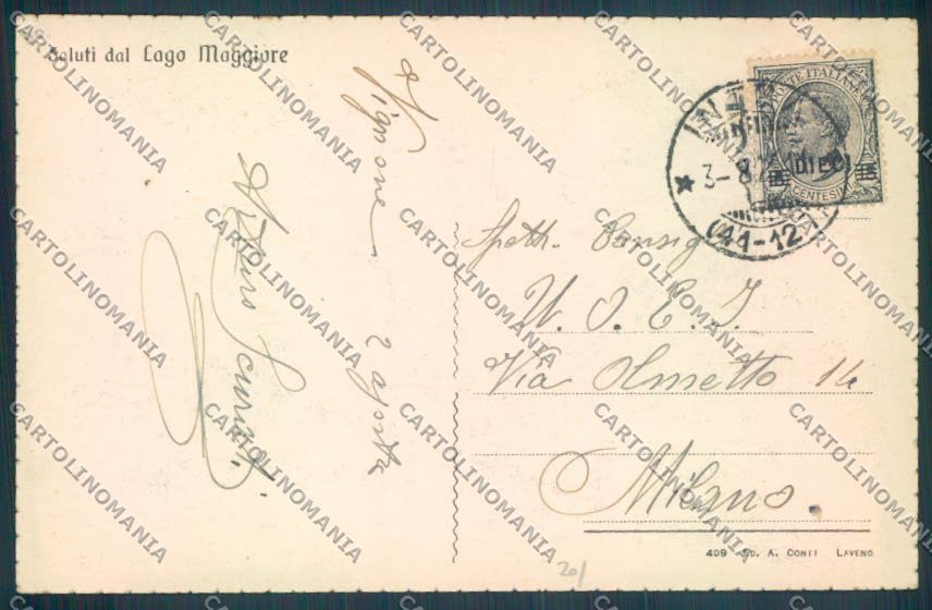 Verbania Vignone Bureglio cartolina ZQ7146 – retro