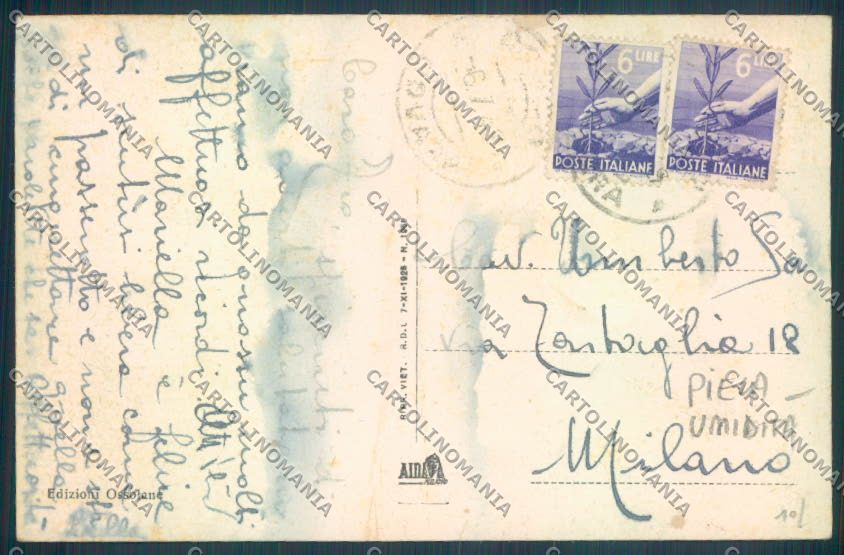 Verbania Crodo PIEGA TRACCE UMIDO cartolina ZQ7164 – retro