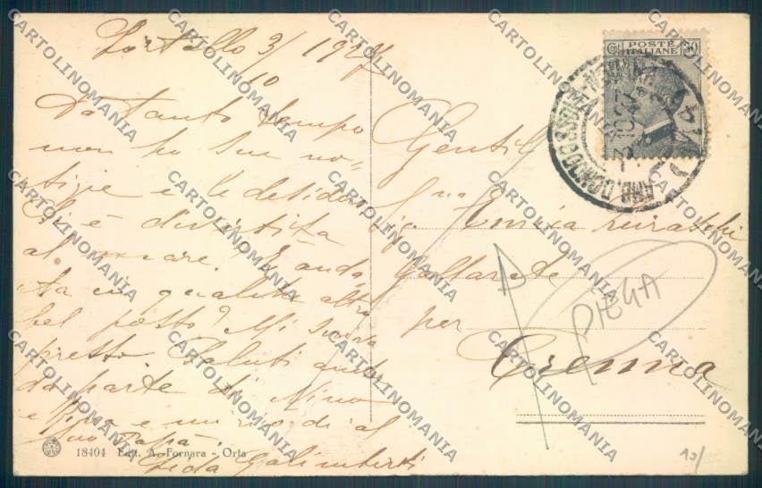 Verbania Orta PIEGA cartolina ZQ7207 – retro