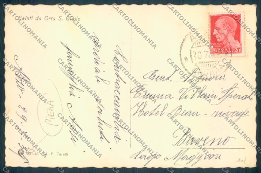 Verbania Orta PIEGA cartolina ZQ7241 – retro