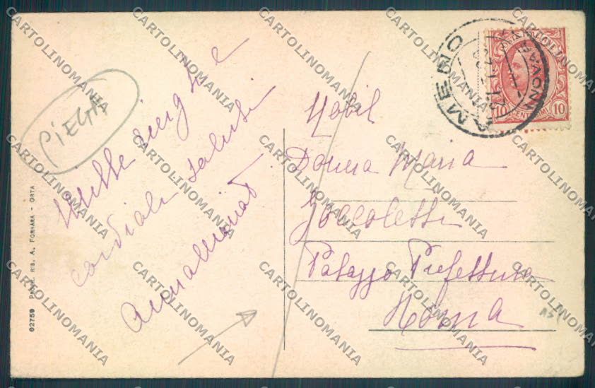 Verbania Orta PIEGA cartolina ZQ7306 – retro