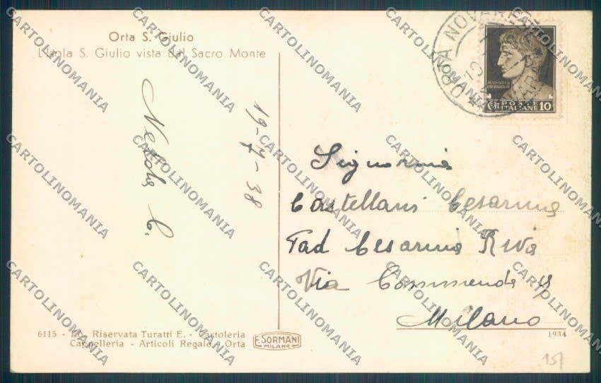 Verbania Orta cartolina ZQ7337 – retro