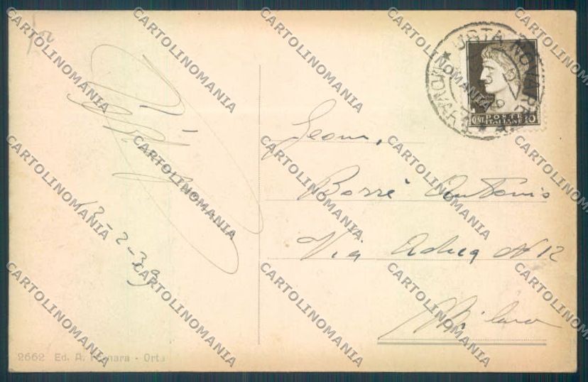 Verbania Orta PIEGHINA cartolina ZQ7391 – retro