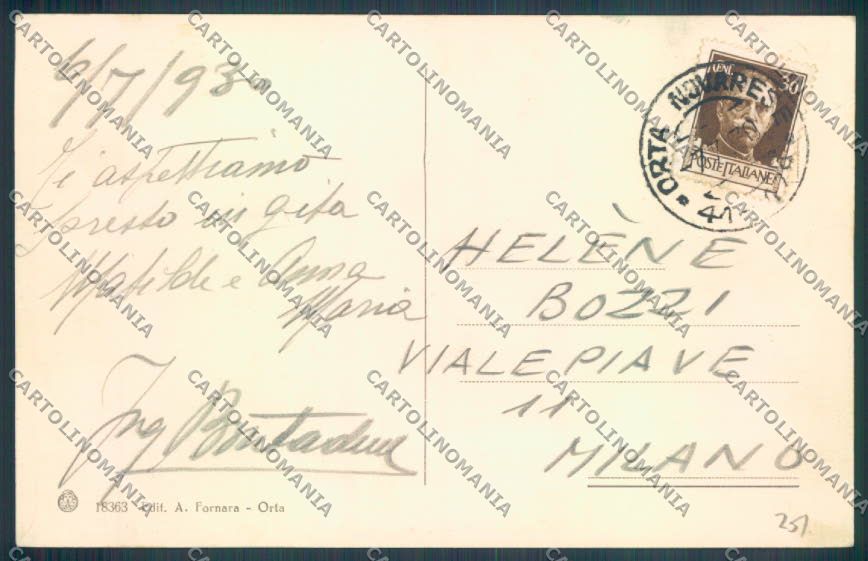 Verbania Orta cartolina ZQ7428 – retro