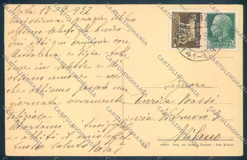 Verbania Orta cartolina ZQ7435 – retro