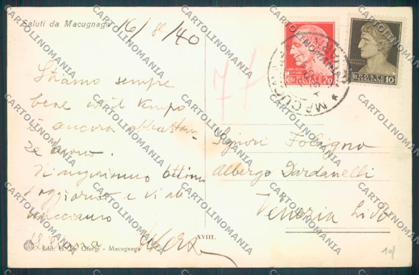 Verbania Macugnaga Monte Rosa cartolina ZQ7481 – retro