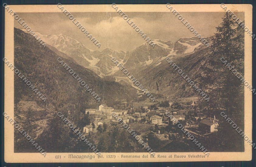 Verbania Macugnaga Monte Rosa PIEGATA cartolina ZQ7482 – fronte