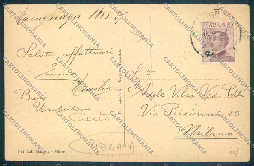 Verbania Macugnaga Monte Rosa PIEGATA cartolina ZQ7482 – retro