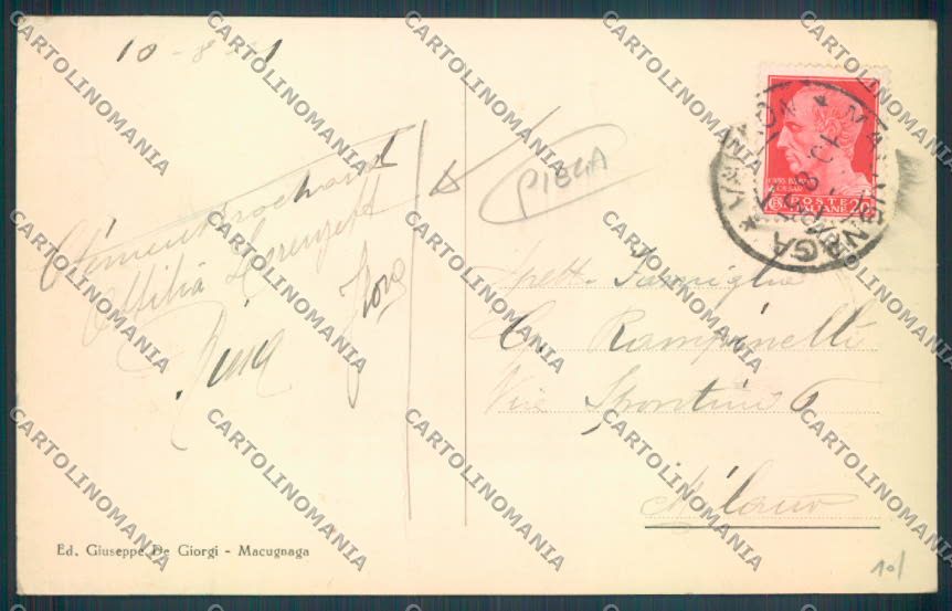 Verbania Macugnaga Monte Rosa PIEGA cartolina ZQ7488 – retro