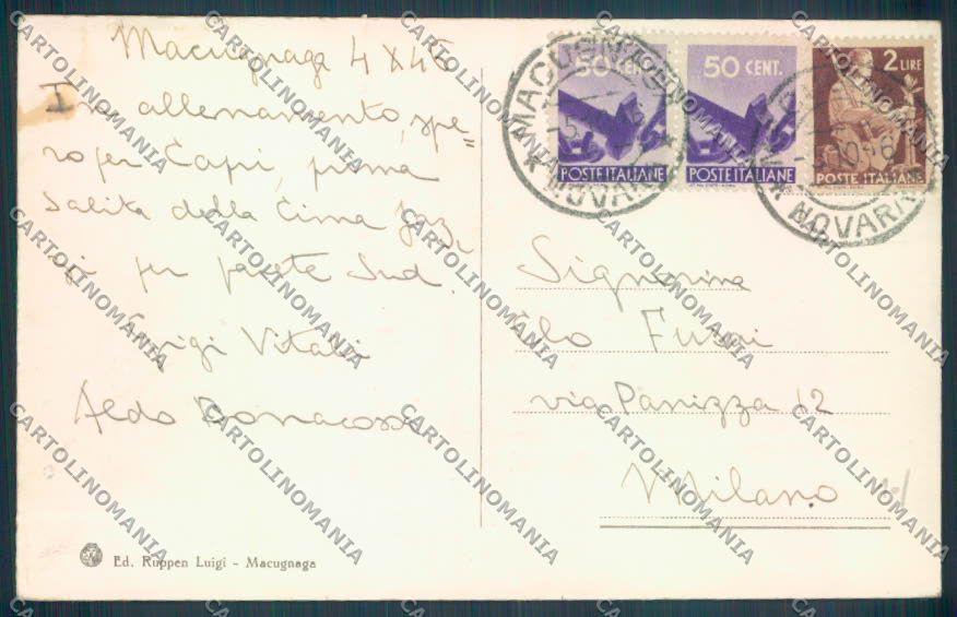 Verbania Macugnaga Monte Rosa cartolina ZQ7513 – retro