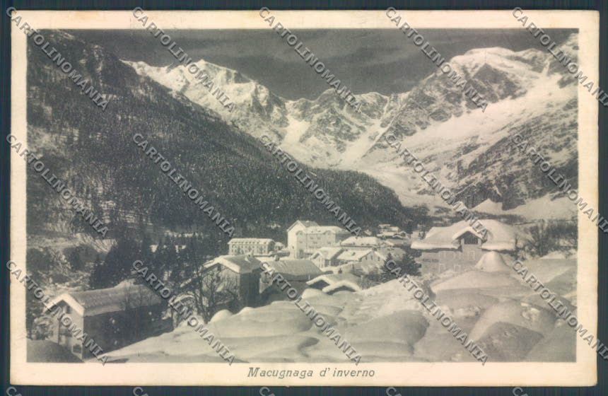 Verbania Macugnaga Monte Rosa Nevicata cartolina ZQ7540 – fronte