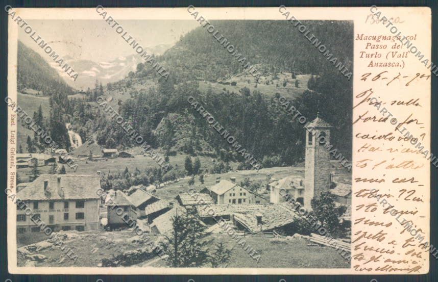 Verbania Macugnaga PIEGA cartolina ZQ7557 – fronte