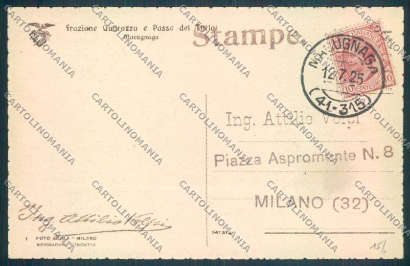Verbania Macugnaga Nevicata cartolina ZQ7560 – retro