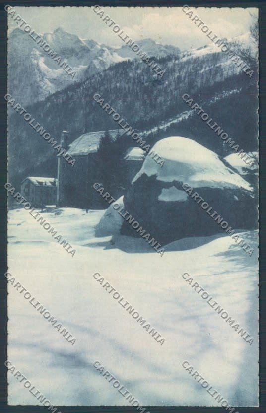 Verbania Macugnaga Nevicata PIEGA cartolina ZQ7561 – fronte