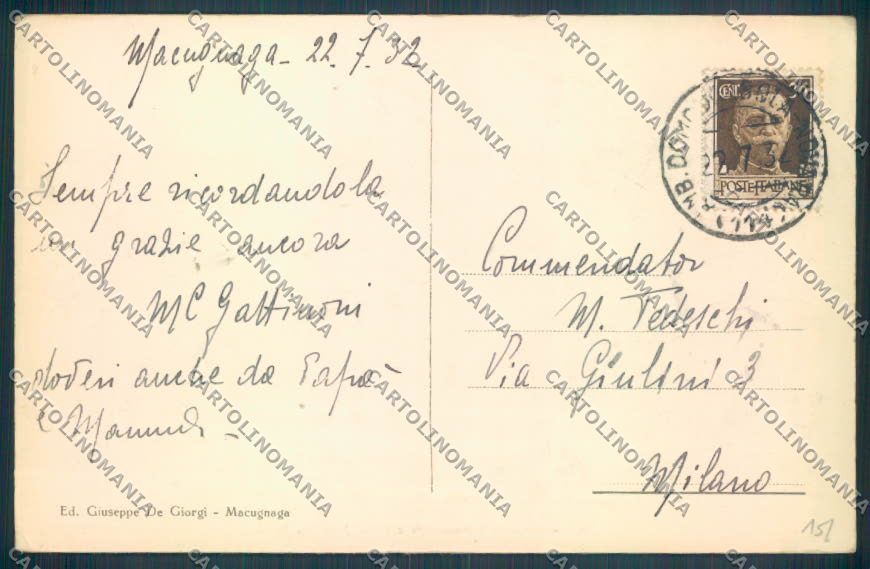 Verbania Macugnaga cartolina ZQ7565 – retro