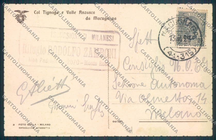 Verbania Macugnaga Nevicata cartolina ZQ7599 – retro