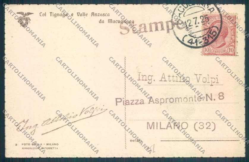 Verbania Macugnaga Nevicata cartolina ZQ7600 – retro