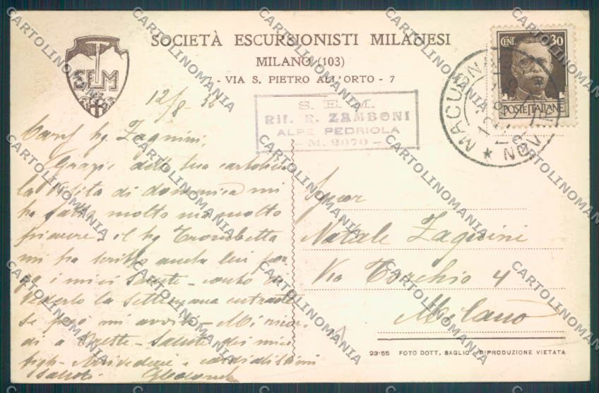 Verbania Macugnaga Monte Rosa cartolina ZQ7604 – retro