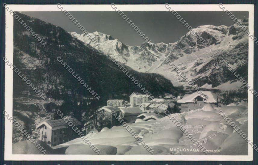 Verbania Macugnaga Monte Rosa Nevicata Foto cartolina ZQ7615 – fronte