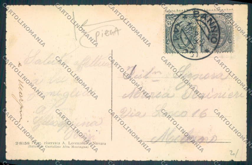 Verbania Macugnaga Monte Rosa PIEGA cartolina ZQ7642 – retro