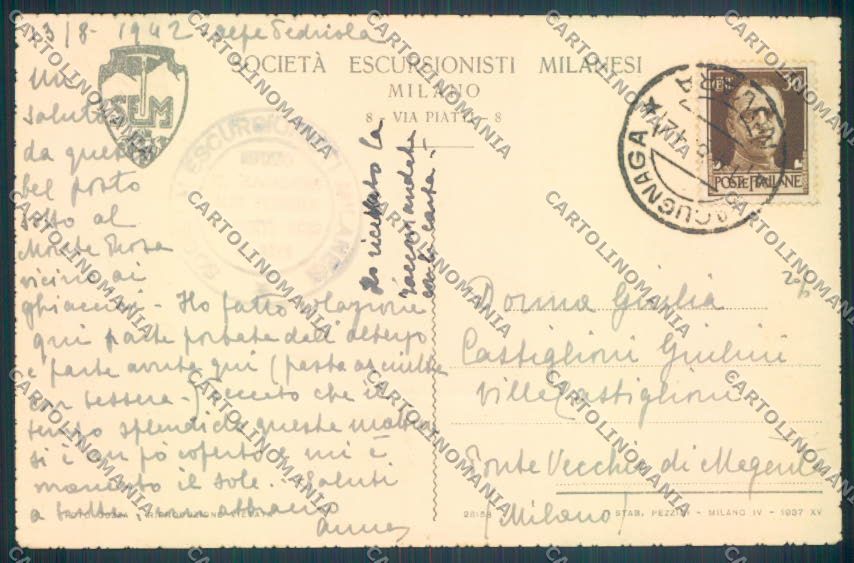 Verbania Macugnaga Monte Rosa Rifugio cartolina ZQ7680 – retro