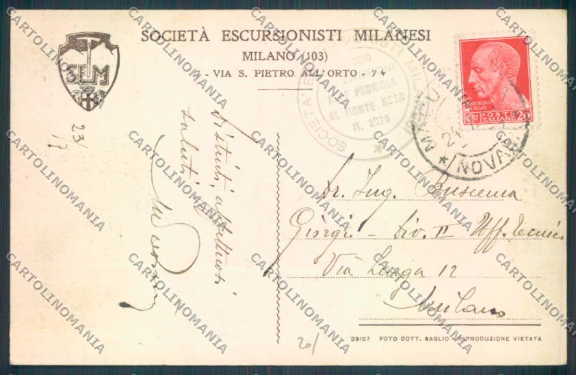 Verbania Macugnaga Monte Rosa Rifugio cartolina ZQ7683 – retro