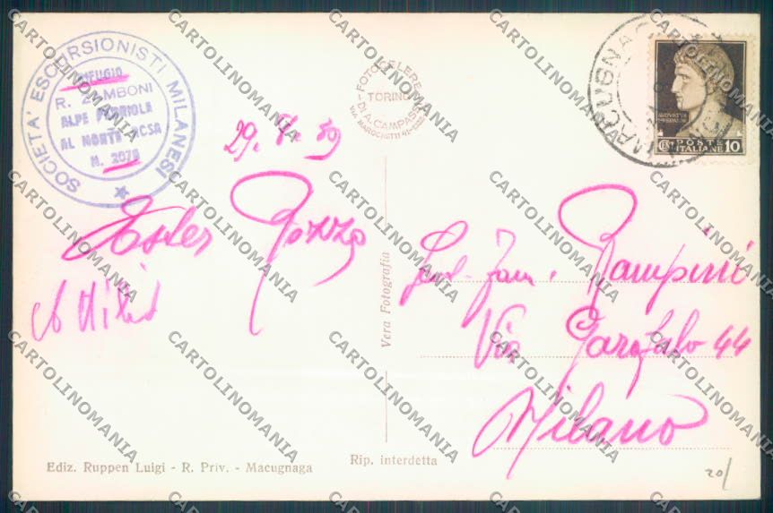 Verbania Macugnaga Monte Rosa Rifugio Foto cartolina ZQ7691 – retro