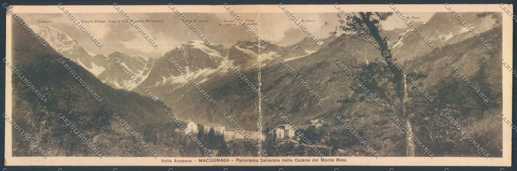 Verbania Macugnaga Monte Rosa Doppia ABRASA cartolina ZQ7712 – fronte