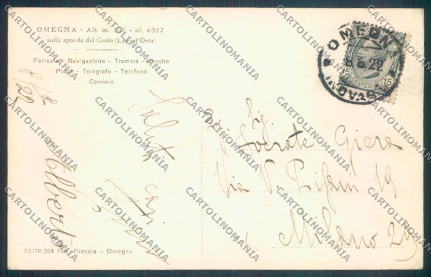 Verbania Omegna cartolina ZQ7738 – retro