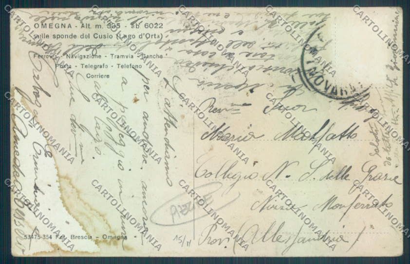 Verbania Omegna PIEGHE cartolina ZQ7763 – retro