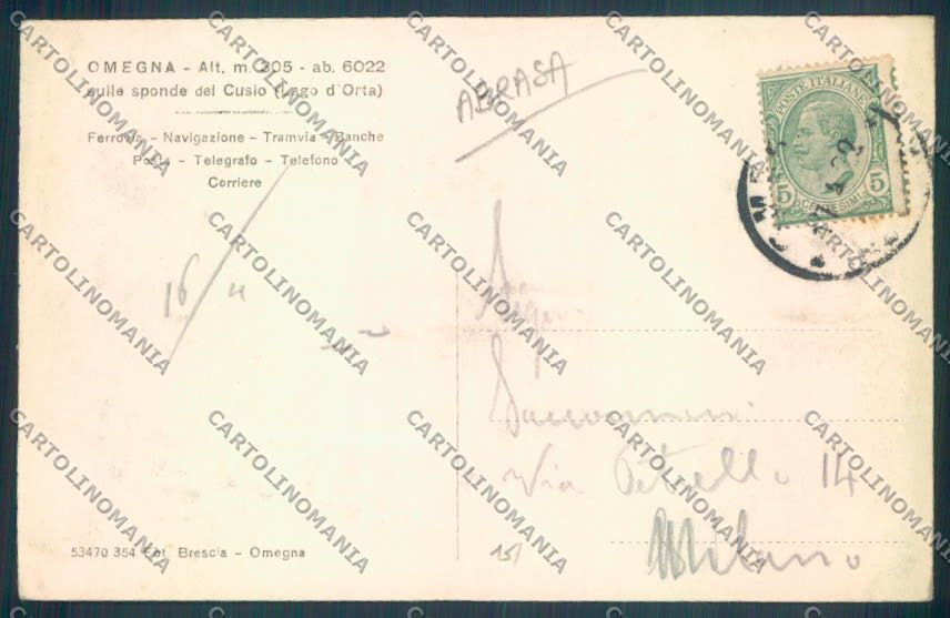 Verbania Omegna ABRASA cartolina ZQ7771 – retro