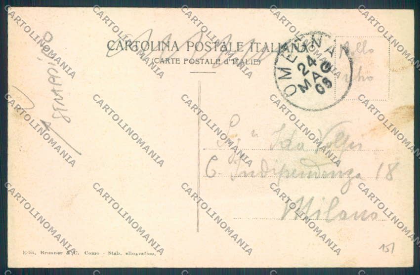 Verbania Omegna Barca STRAPPINO cartolina ZQ7779 – retro