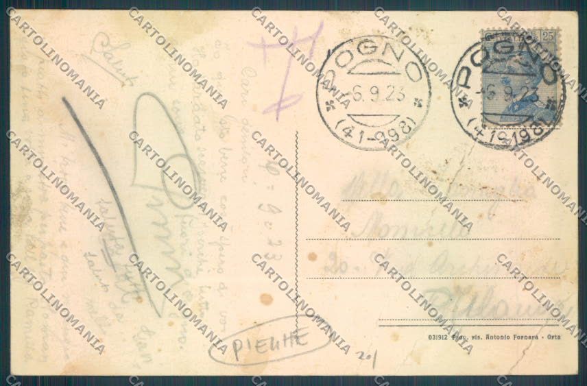 Novara Pella Alzo PIEGHE cartolina ZQ7905 – retro