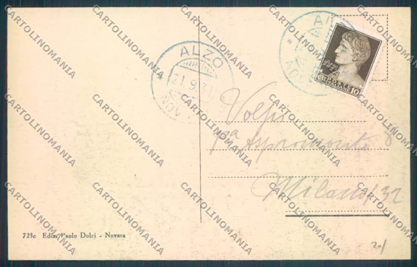 Novara Pella Alzo cartolina ZQ7911 – retro