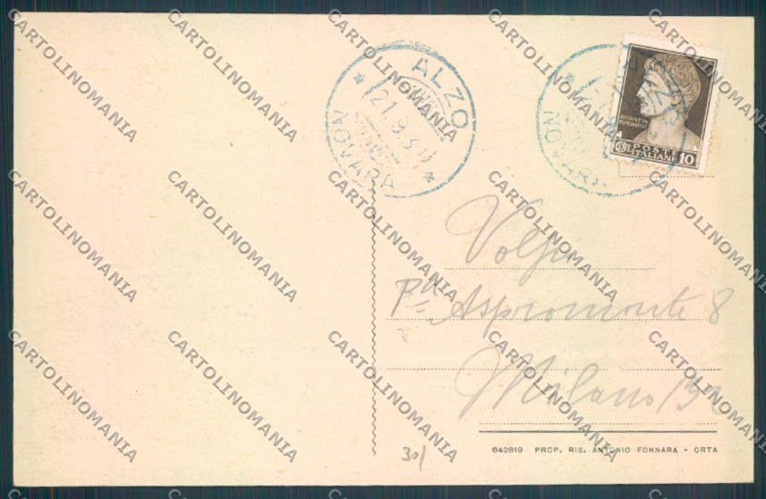 Novara Pella Alzo cartolina ZQ7914 – retro