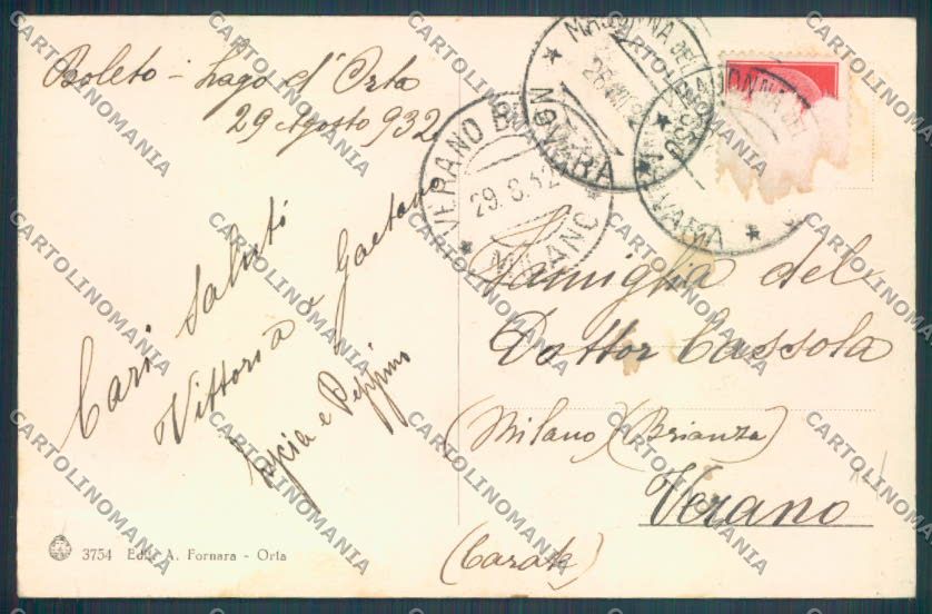 Verbania Madonna del Sasso Boleto cartolina ZQ7945 – retro